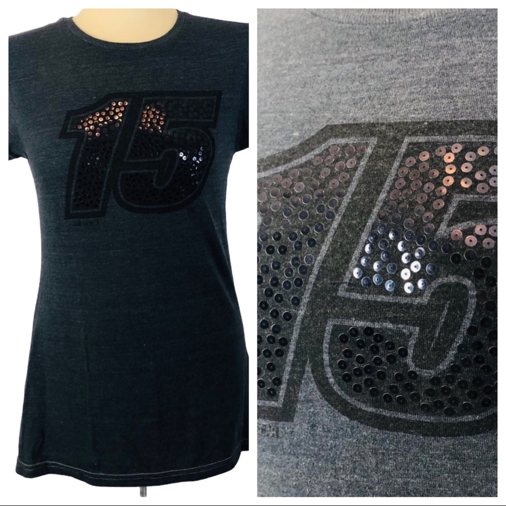 Women #15 NACAR Authentic Chase longer than average T,  Short sleeves Black M